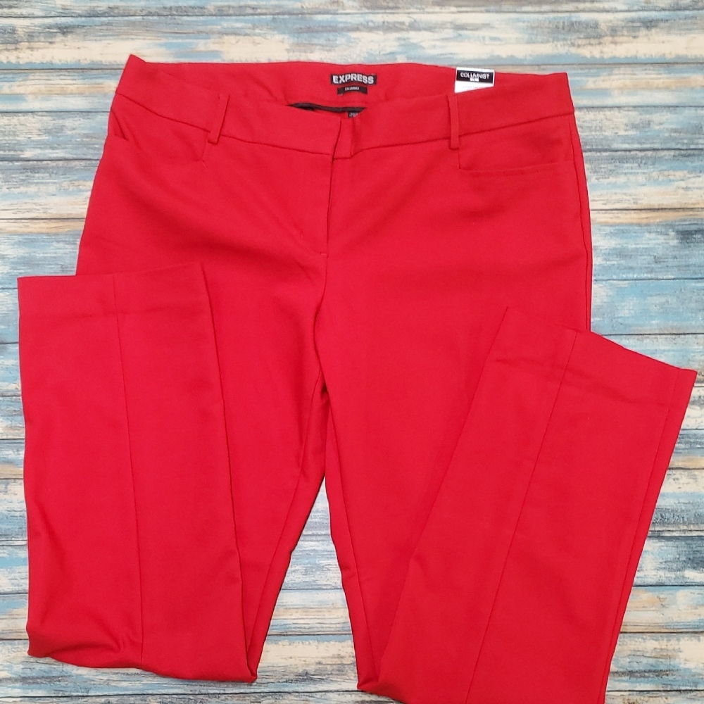 Express Women's Bold Red Straight Leg Pants - Picture 1 of 8